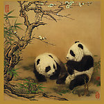 高清晰国画熊猫