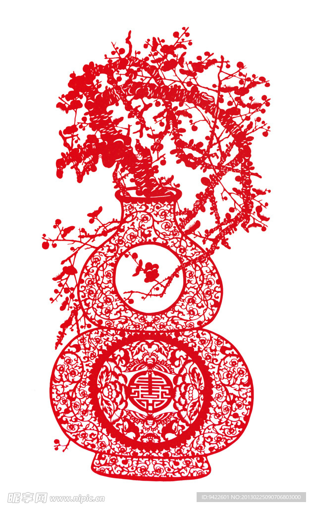 梅瓶剪纸