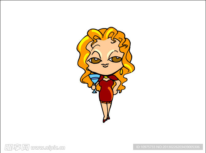金发美女矢量图