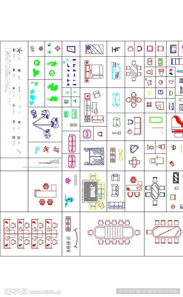 常用办公家具图块