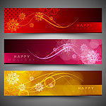 喜庆雪花背景横幅 banner