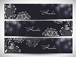 时尚手绘鲜花banner