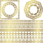 金色花纹边框 花边