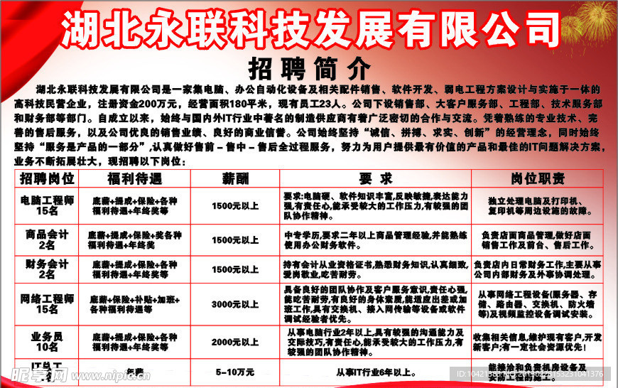 永联科技招聘