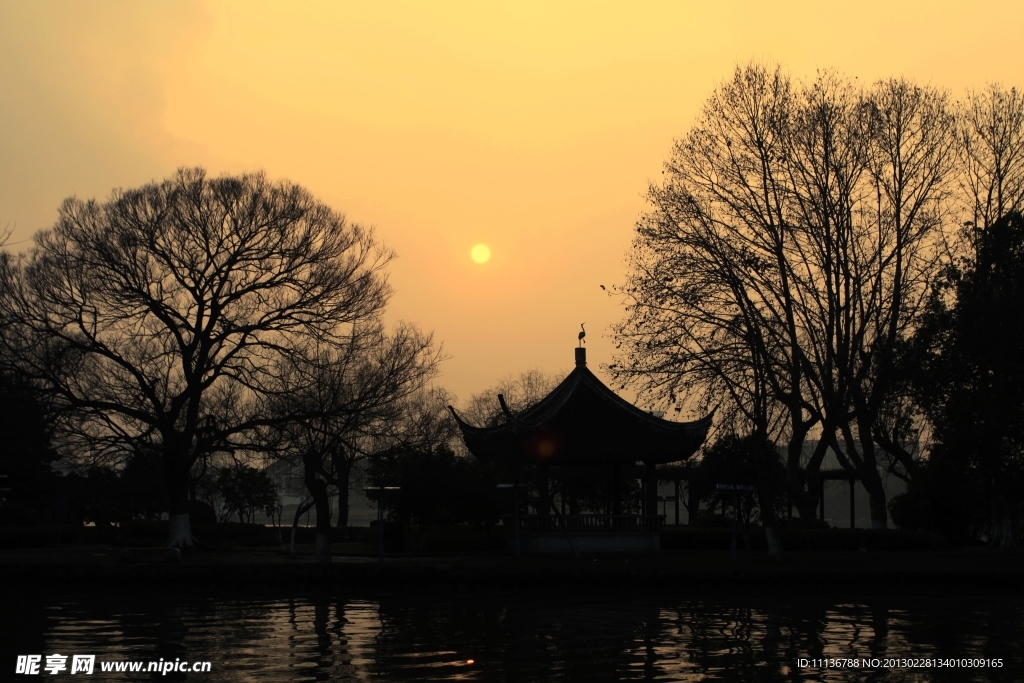 小南湖夕阳