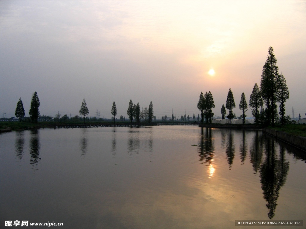 绍兴水乡夕阳