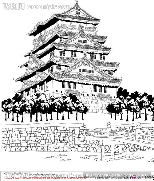 建筑线稿