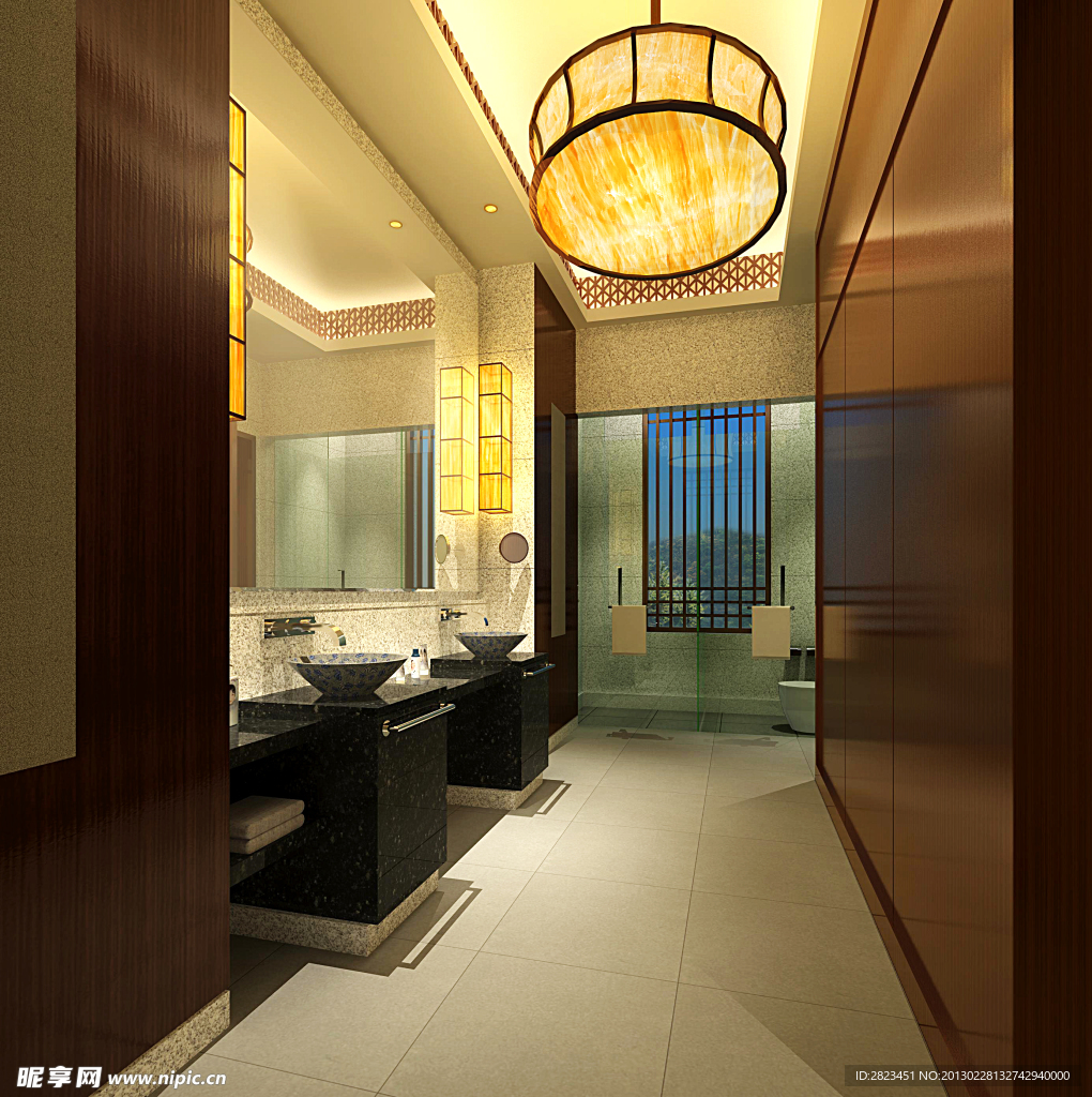 中式酒店 洗手间