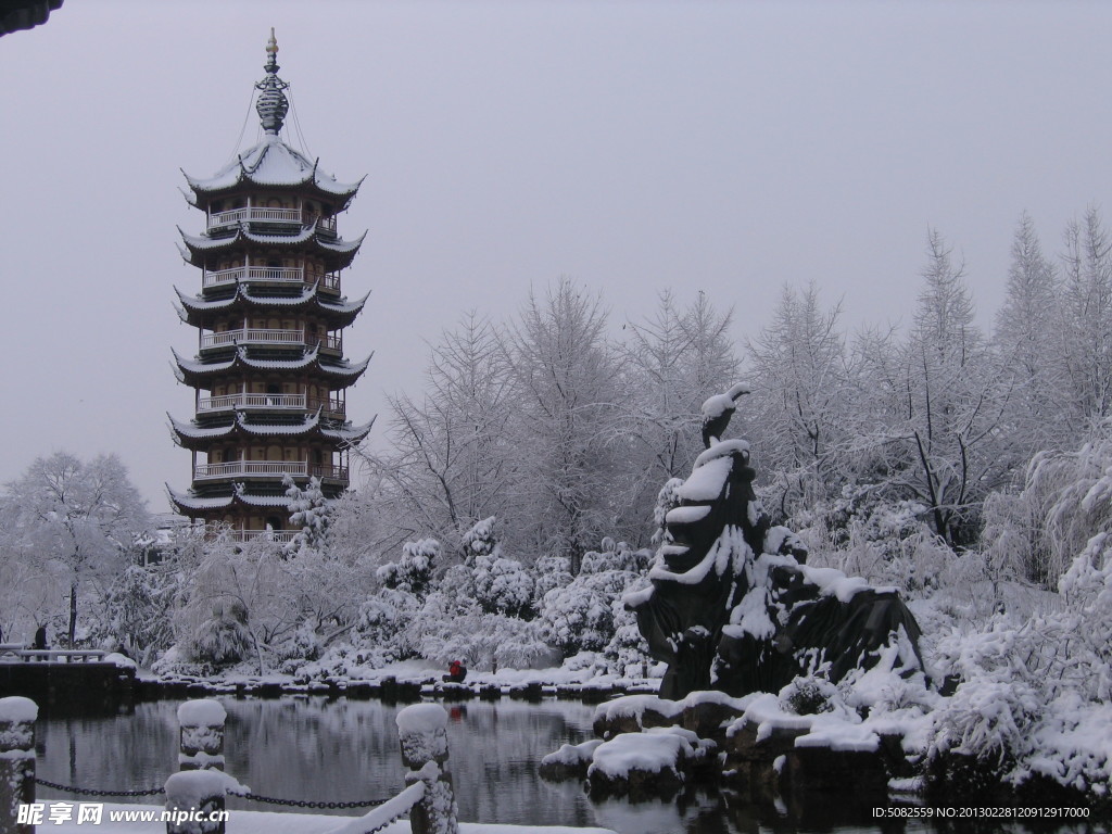 文笔塔雪景