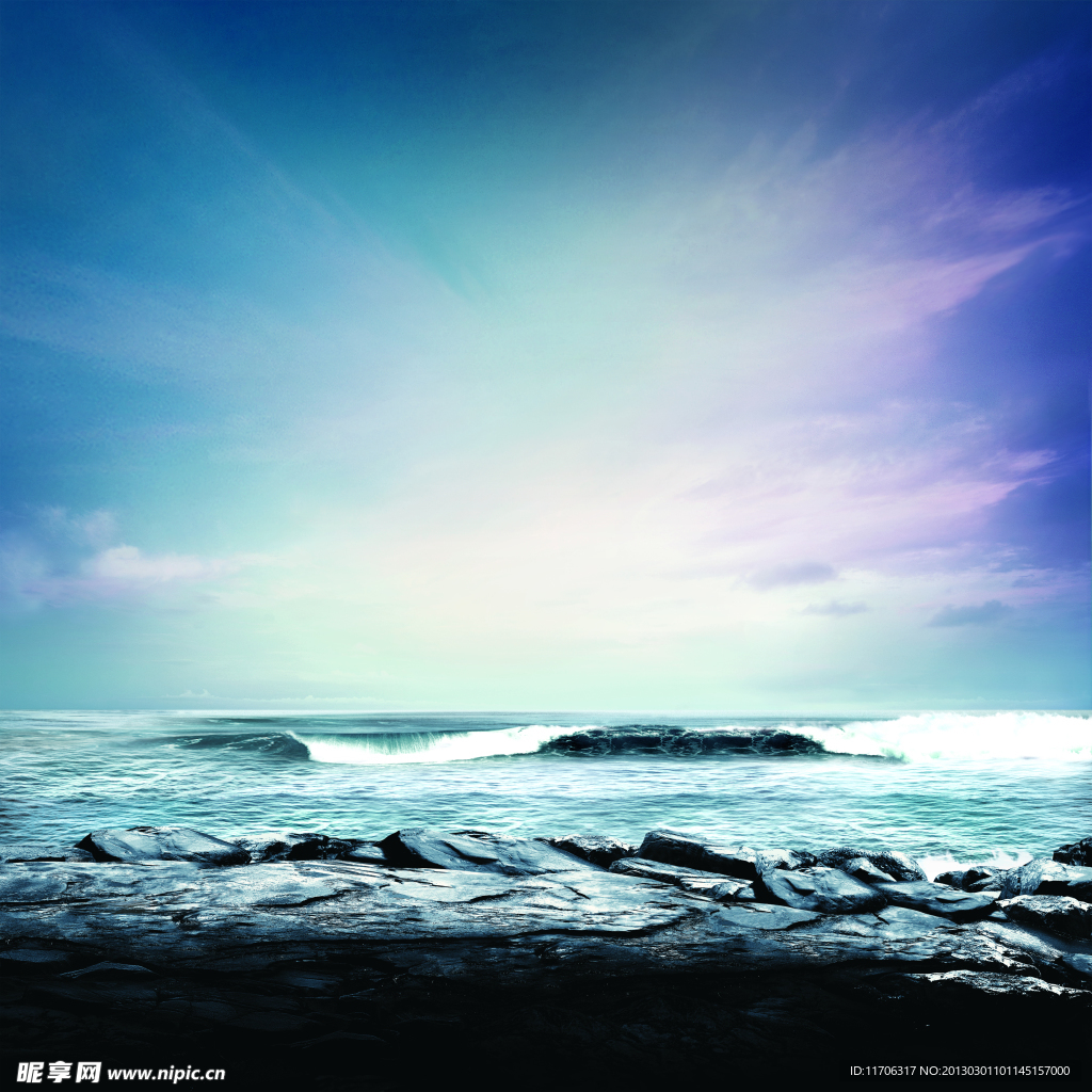 大海岩石天空