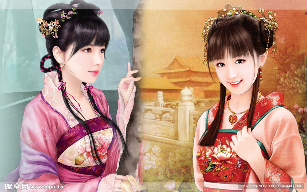 古装手绘美女