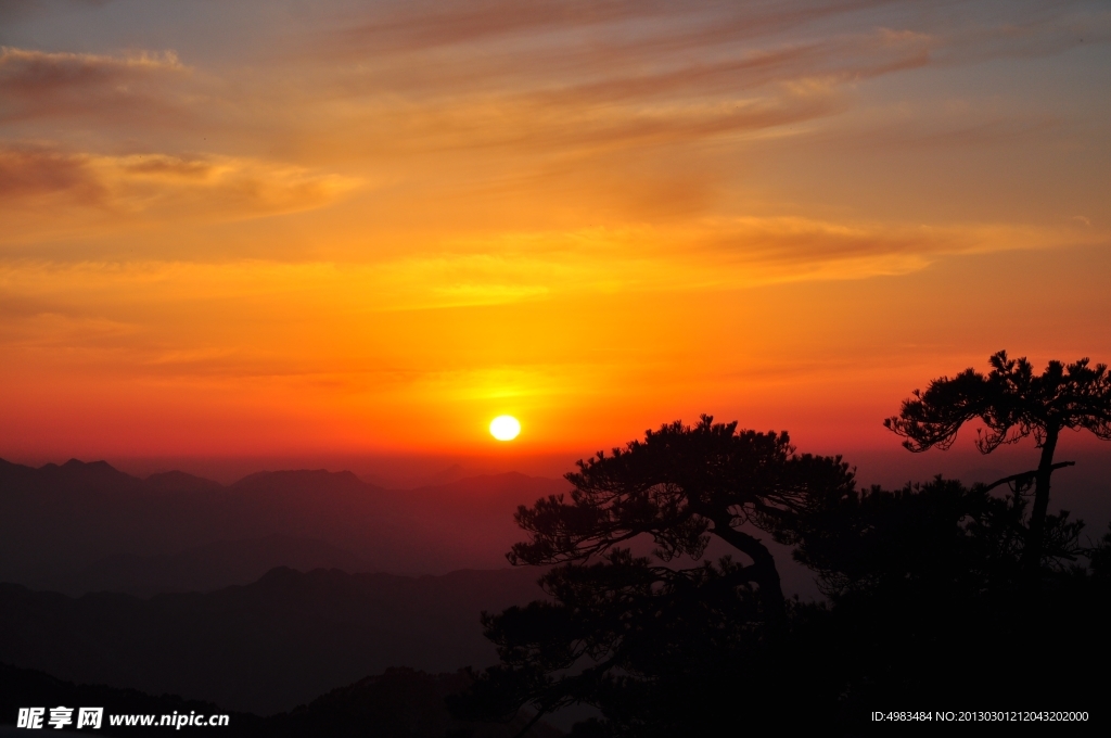 九华山夕阳