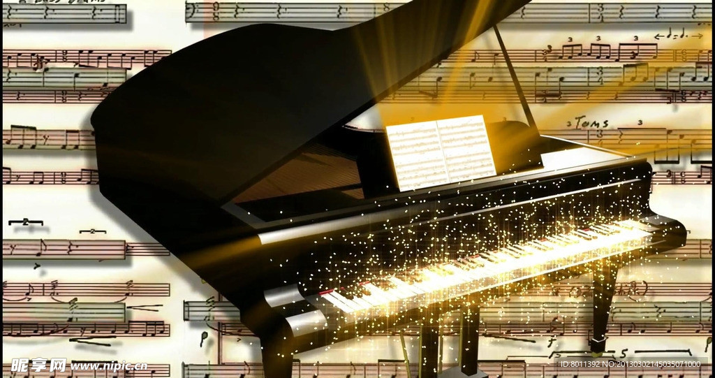 Led极品视频素材 钢琴