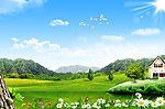 蓝天白云风景