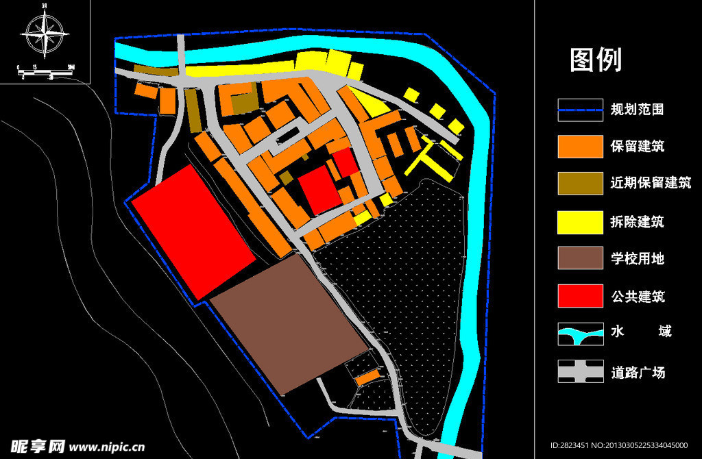 小区规划 双芫圩镇现状分析图