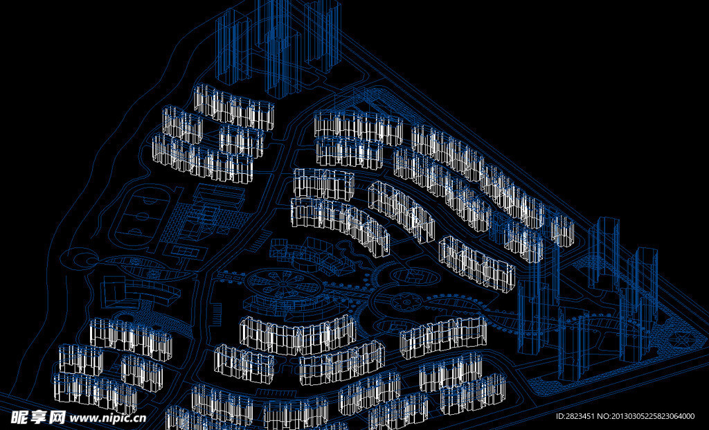 小区规划 某小区3D规划图