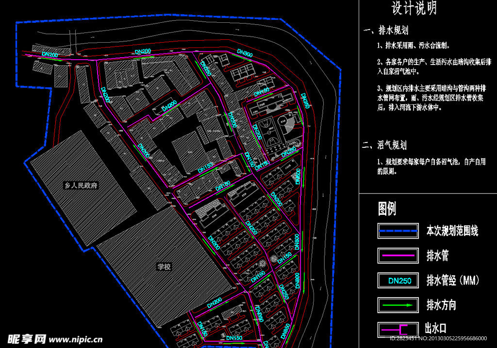 小区规划 双芫圩镇排水规划图