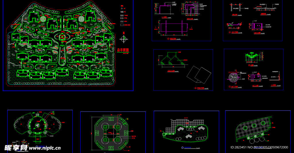 小区规划 某景观施工图