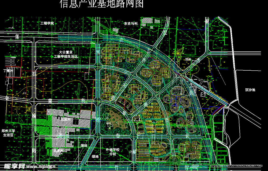 郑州某信息产业基地路网图