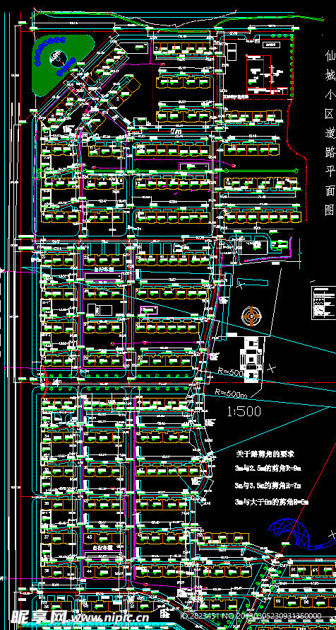 小区规划 仙城道路规划平面图