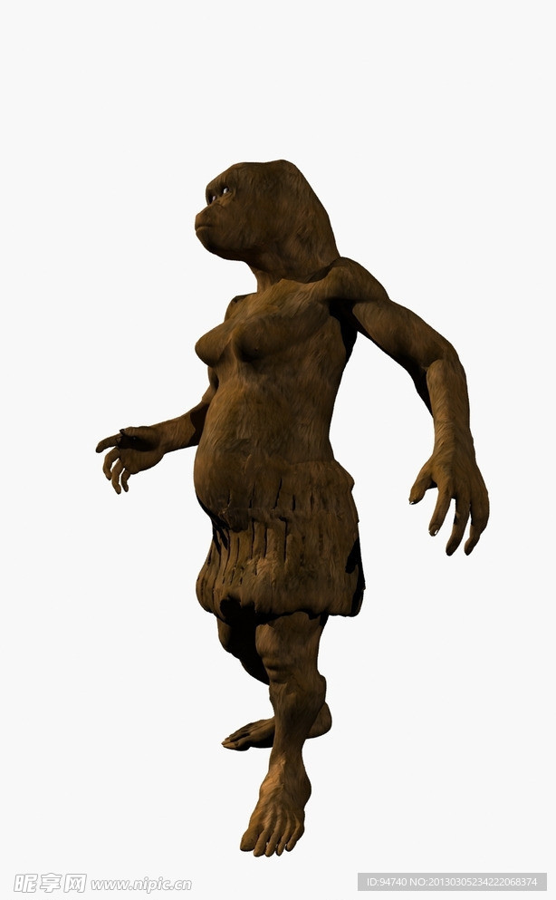 马仁奇峰怀孕的猿人雕塑3d模型