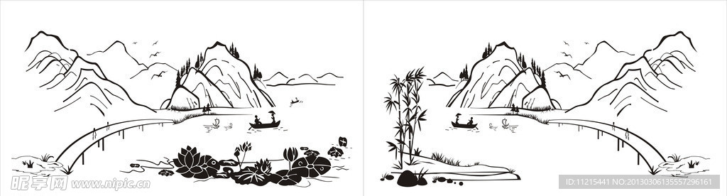 山水雕刻