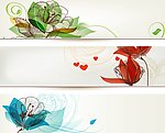 时尚手绘鲜花banner 花卡
