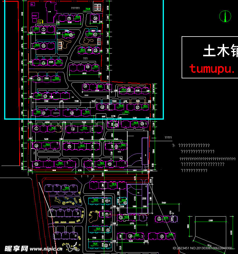 小区规划 定位施工图