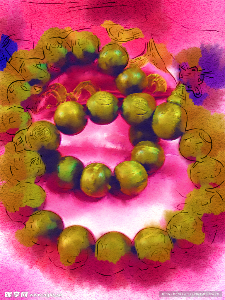 插画 手链