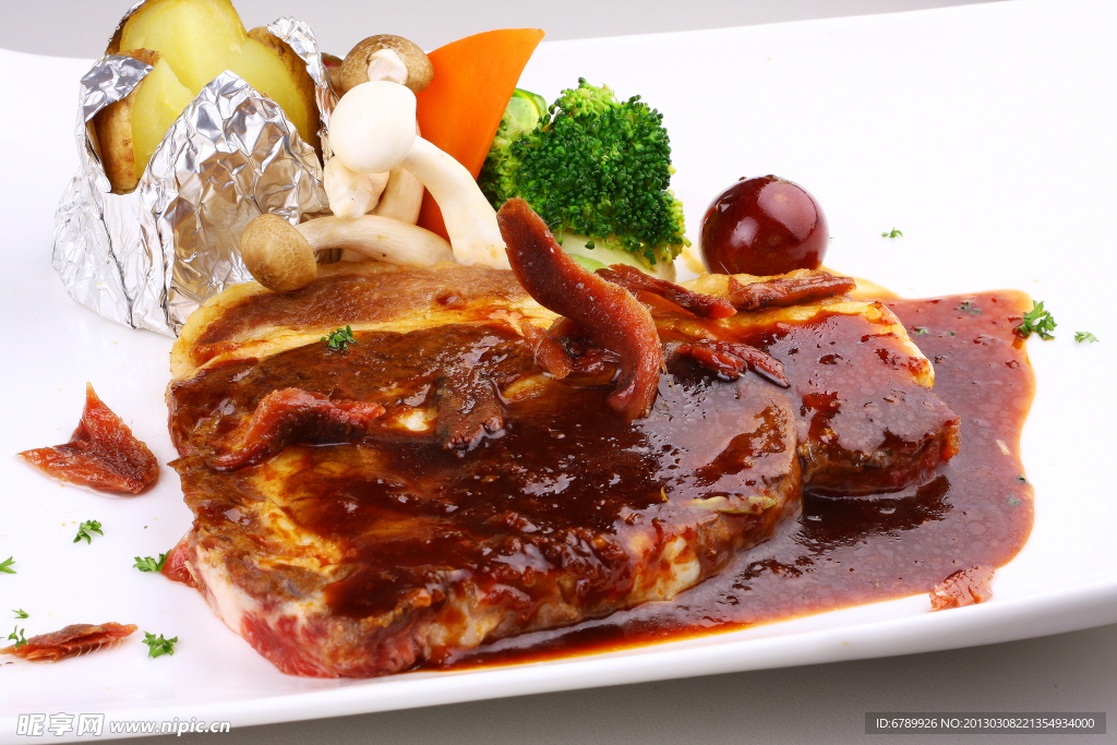 烤缇鱼肉眼牛扒