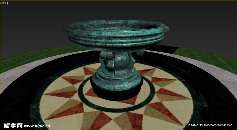 欧式青铜喷泉3d模型