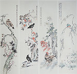 花鸟四条屏