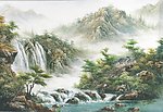 高清山水深处有人家工笔画