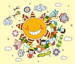 太阳公公 卡通插画