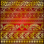 金色花纹边框