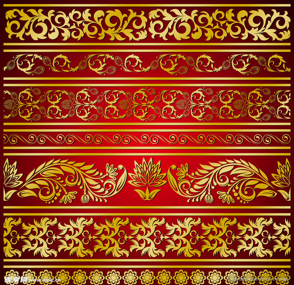 金色花纹边框