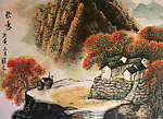 水彩国画 秋意