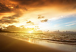 夕阳 海滩