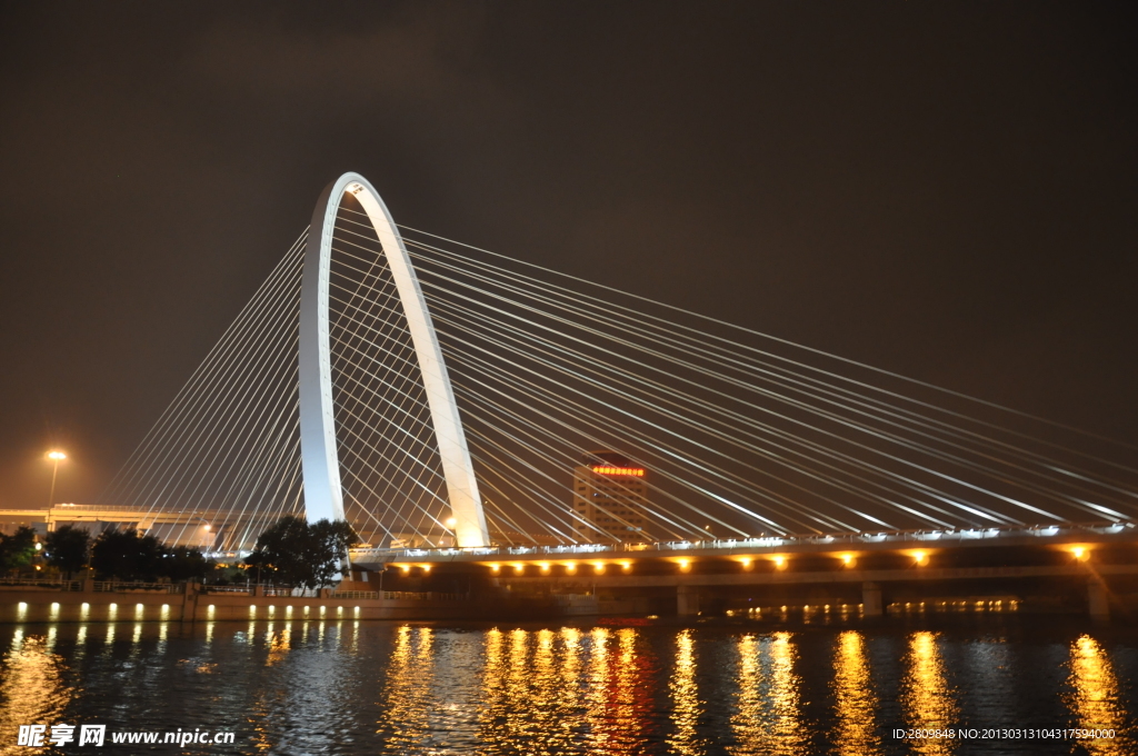 天津海河桥梁夜景