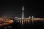 澳门俯视旅游塔澳门大桥夜景