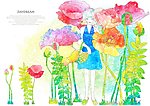 花丛中的美女