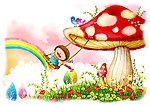 小孩荡秋千