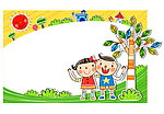 小孩和绿地