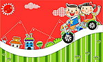 小孩骑自行车