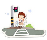 小孩过马路