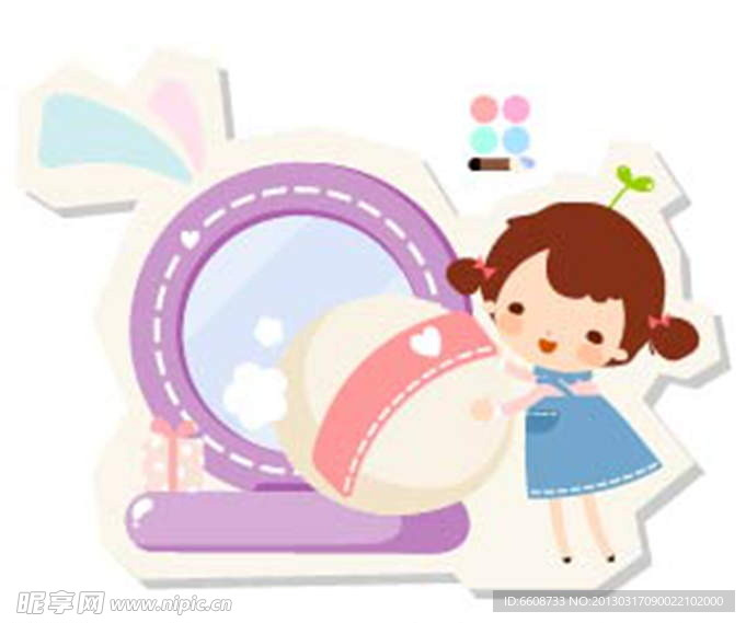 女孩化妆
