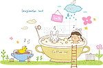 小孩洗澡