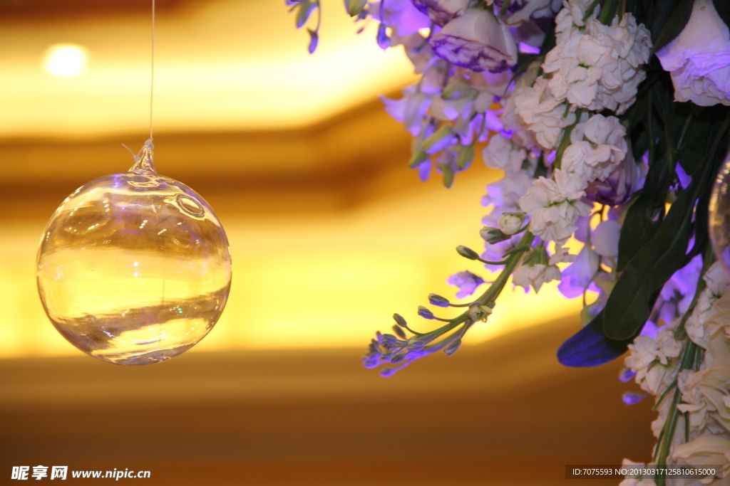 婚礼花树玻璃吊球