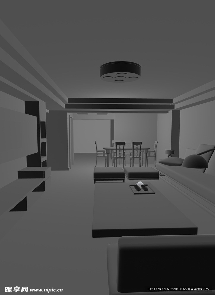 室内3D无渲染模型