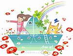 花朵 花儿 卡通儿童